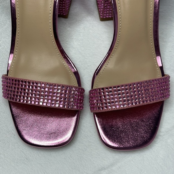 Pink Rhinestone Steve Madden Chunky Heels - Picture 4 of 8
